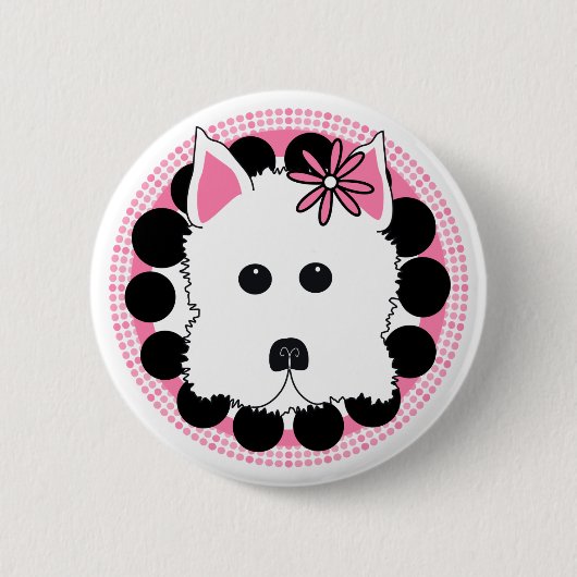 Westie Mädchen Button (Vorderseite)