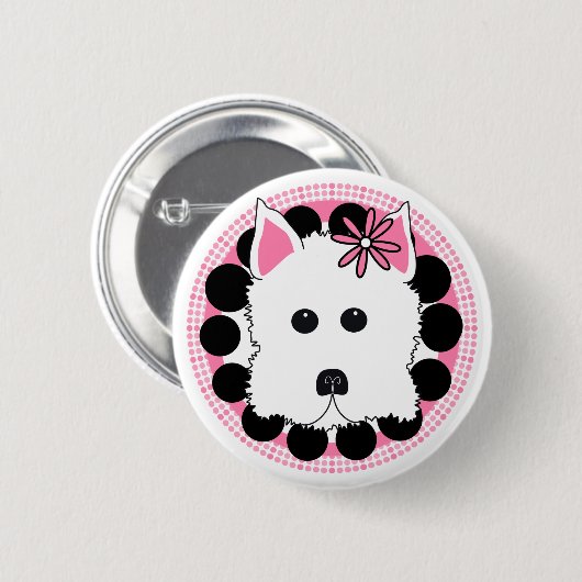 Westie Mädchen Button (Vorne & Hinten)