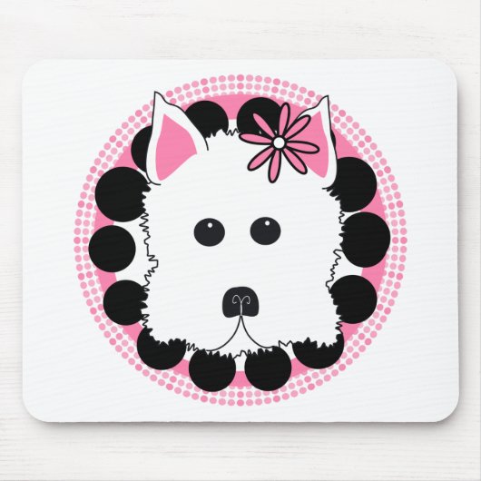 Westie Mädchen Mousepad (Vorne)