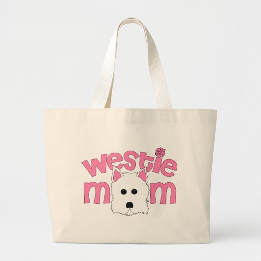 Westie Mama Jumbo Stoffbeutel (Vorne)