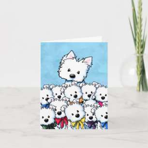 Westie-Mama und Welpen Einladung