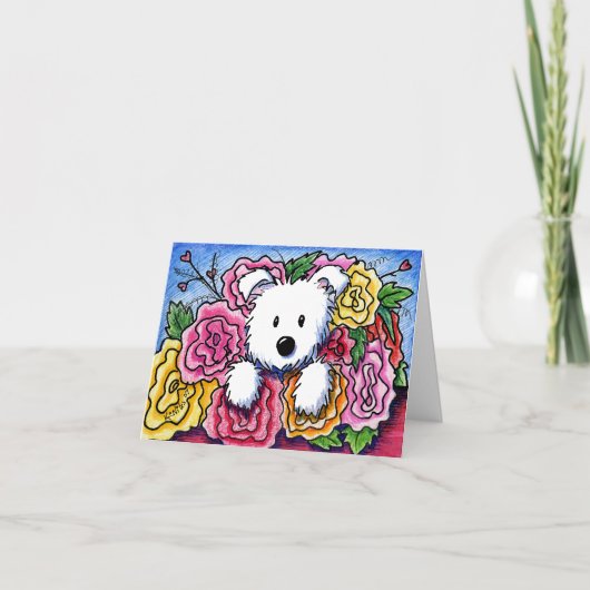 Westie Mamas-Tags-Bouquet Karte (Vorderseite)