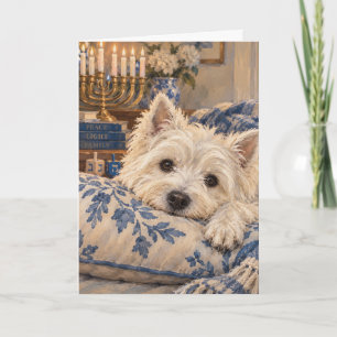 Westie Menora Chanukka jüdisch Karte
