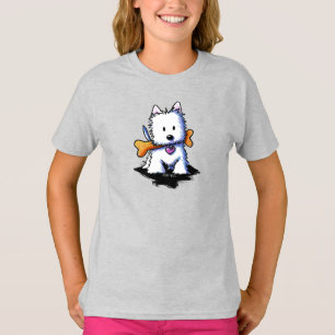 Westie mit Bone KiniArt T-Shirt