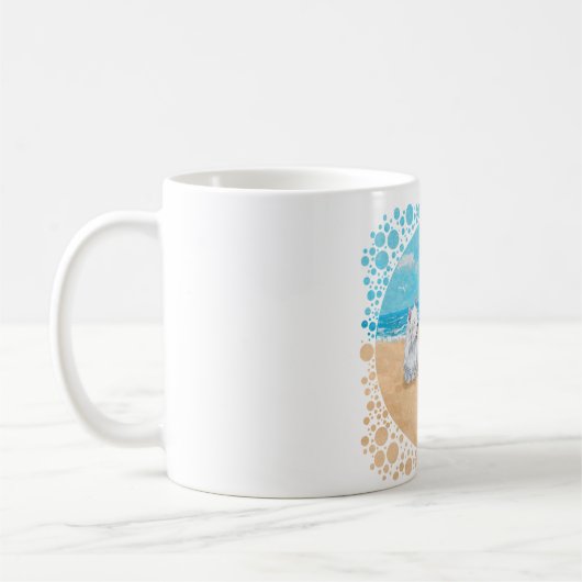 Westie mit Cairn Terriers am Strand Kaffeetasse (Links)