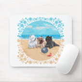 Westie mit Cairn Terriers am Strand Mousepad (Mit Mouse)
