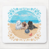 Westie mit Cairn Terriers am Strand Mousepad (Vorne)