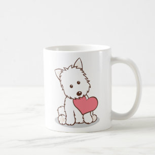 Westie mit der Herz-Form-Tasse Kaffeetasse