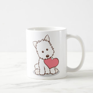 Westie mit der Herz-Form-Tasse Kaffeetasse