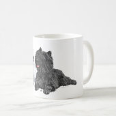 Westie mit einem Black Cairn Terrier Kaffeetasse (VorderseiteRechts)