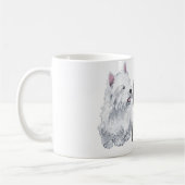 Westie mit einem Black Cairn Terrier Kaffeetasse (Links)