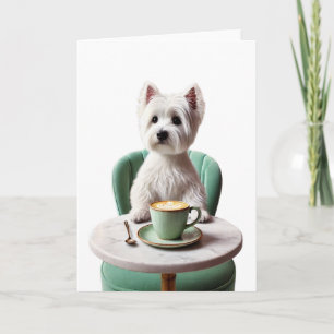 Westie mit einem Latte Blanko-Karte Karte