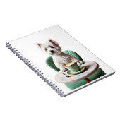 Westie mit einem Notebook Notizblock (Rechte Seite)