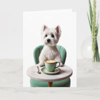 Westie mit einer latten Blank Card