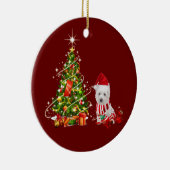 Westie mit Hat Scaft Weihnachten Keramik Ornament (Rechts)
