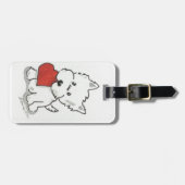 Westie mit Herz Gepäckanhänger (Vorderseite horizontal)