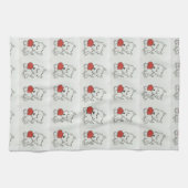 Westie mit Herzen Geschirrtuch (Horizontal)