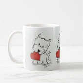 Westie mit Herzen Kaffeetasse (Links)