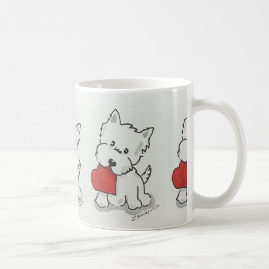 Westie mit Herzen Kaffeetasse (Rechts)