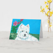 Westie mit Kosmos-Mitteilungskarten Karte (Gelbe Blume)
