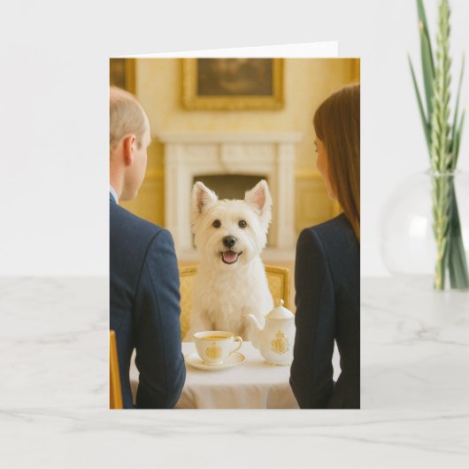 Westie mit Royal Tea Grußkarte Karte (Vorderseite)