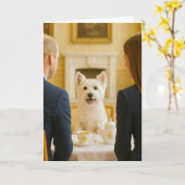 Westie mit Royal Tea Grußkarte Karte (Gelbe Blume)