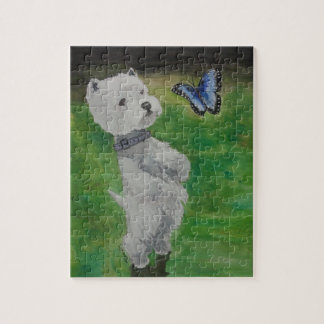 Westie mit Schmetterling Puzzle