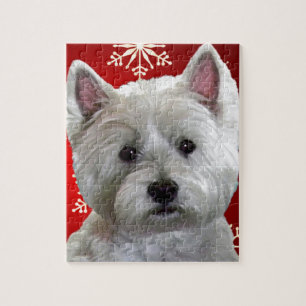 WESTIE MIT SCHNEEFLOCKEN PUZZLE