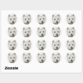 Westie mit Textureffekt Runder Aufkleber (Blatt)