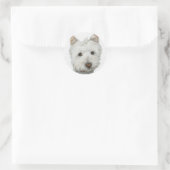 Westie mit Textureffekt Runder Aufkleber (Tasche)