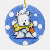 Westie mit Toy Duck Ornament (Vorne)