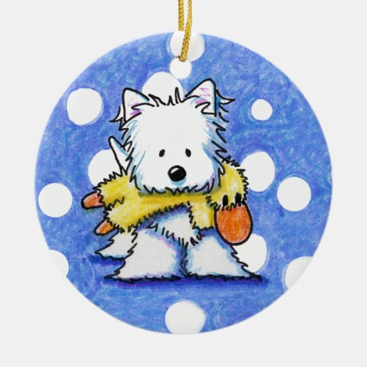 Westie mit Toy Duck Ornament (Vorne)