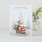 Westie mit Weihnachts-Weihnachtskarte Feiertagskarte (Stehend Vorderseite)