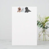 Westie mit zwei Cairn Terriers Briefpapier (Stehend Vorderseite)