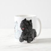 Westie mit zwei Cairn Terriers Kaffeetasse (VorderseiteRechts)