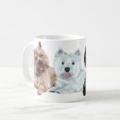 Westie mit zwei Cairn Terriers Kaffeetasse (Vorderseite Links)