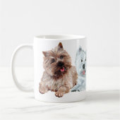 Westie mit zwei Cairn Terriers Kaffeetasse (Links)