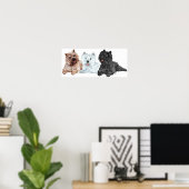 Westie mit zwei Cairn Terriers Poster (Heimbüro)