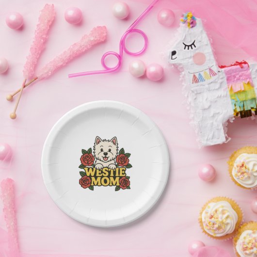 Westie Mom Pappteller (Party)