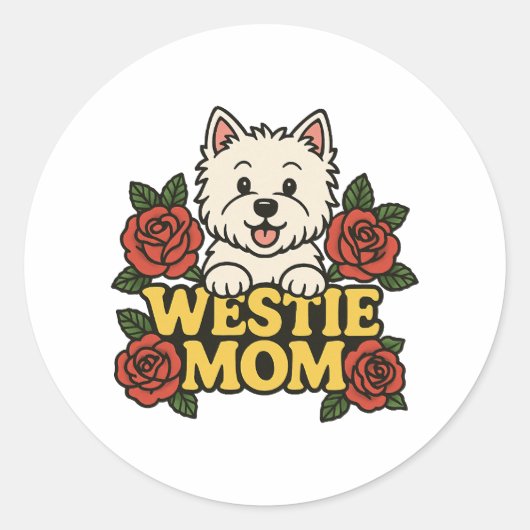Westie Mom Runder Aufkleber (Vorderseite)