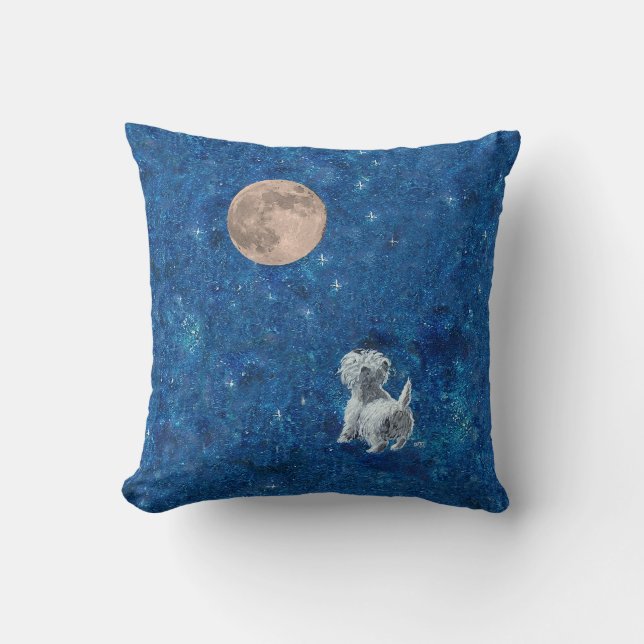 Westie Moon PILLOW Kissen (Vorderseite)