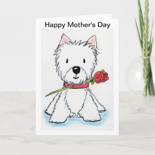 Westie Mother's Day Card Mum nana mummy Karte (Vorderseite)