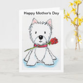 Westie Mother's Day Card Mum nana mummy Karte (Gelbe Blume)