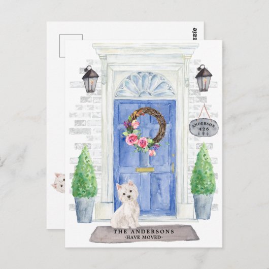 Westie Moving Announcement Postcard Postkarte (Vorne/Hinten)