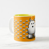 Westie Muster-Tasse Zweifarbige Tasse (Vorderseite Links)