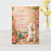 Westie Muttertagskarte Karte (Gelbe Blume)