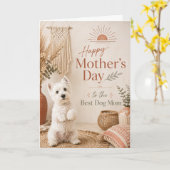Westie Muttertagskarte Karte (Gelbe Blume)