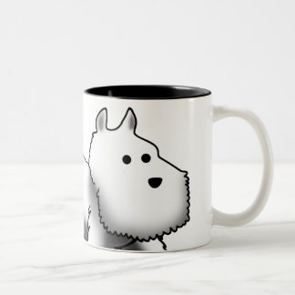 Westie Nahaufnahme Zweifarbige Tasse