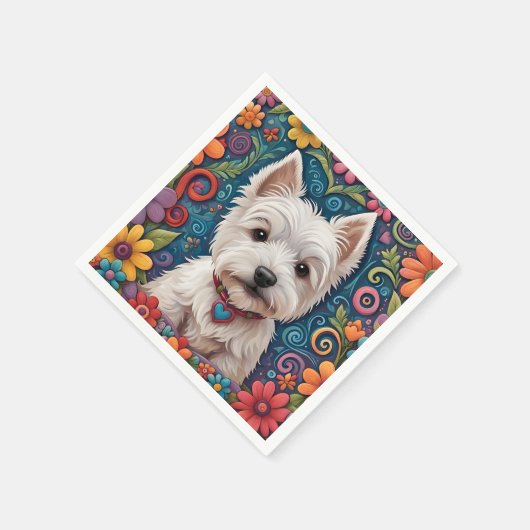 Westie napkins serviette (Ecke)