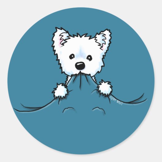 Westie Niedlich Aggression KiniArt Sticker (Vorderseite)
